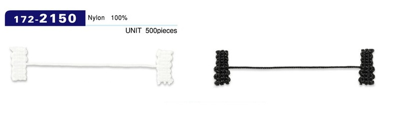 172-2150 موقِف بطانة حلقة زر، نوع حبل مجدول، الطول الإجمالي 62 مم (الكمية 500)[Button Loop / Frog Button] DARIN