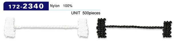 172-2340 موقّف بطانة حلقة الزر، من نوع سلسلة الحبل، الطول الإجمالي 58 مم (عبوة 500)[Button Loop / Frog Button] DARIN