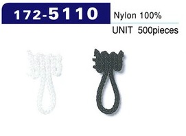 172-5110 حلقة زر، نوع حبل مضفّر، الطول الإجمالي 18 Mm (عبوة من 500)[عروة زر / زر ضفدع] DARIN
