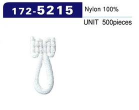 172-5215 نوع حلقة زر من نايلون منفوش، متوسطة (الكمية 500) 22mm ارتفاع × 11mm عرض[Button Loop / Frog Button] DARIN