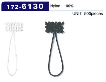 172-6130 حلقة زر، من نوع الحبل المضفور، الطول الإجمالي 40 مم (الكمية 500)[Button Loop / Frog Button] DARIN