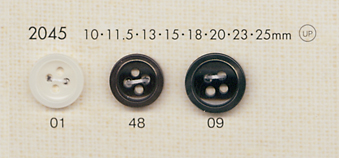 2045 DAIYA أزرار بوليستر بمظهر الصدف DAIYA BUTTON