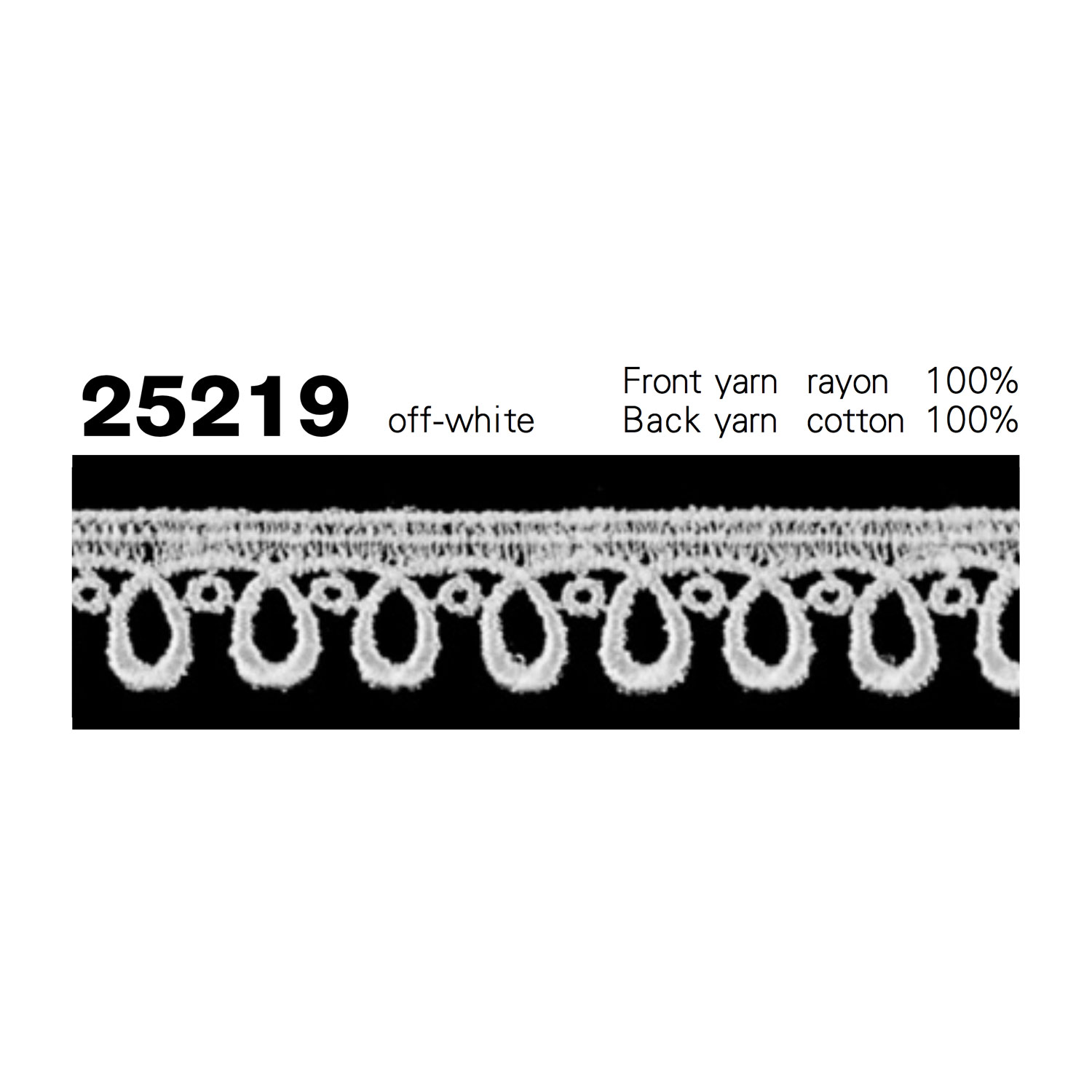 25219 دانتيل كيميائي ضيق Kyowa Lace