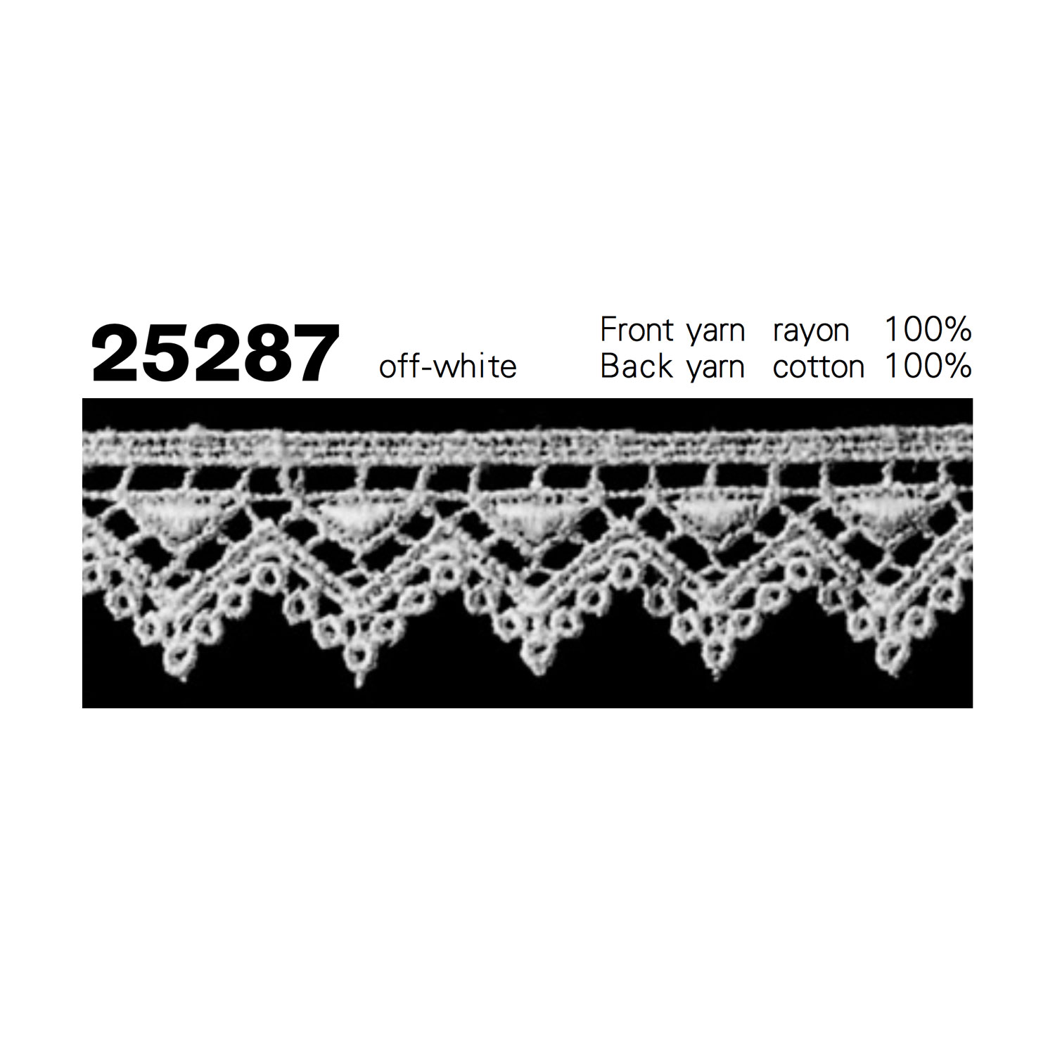 25287 دانتيل كيميائي ضيق Kyowa Lace