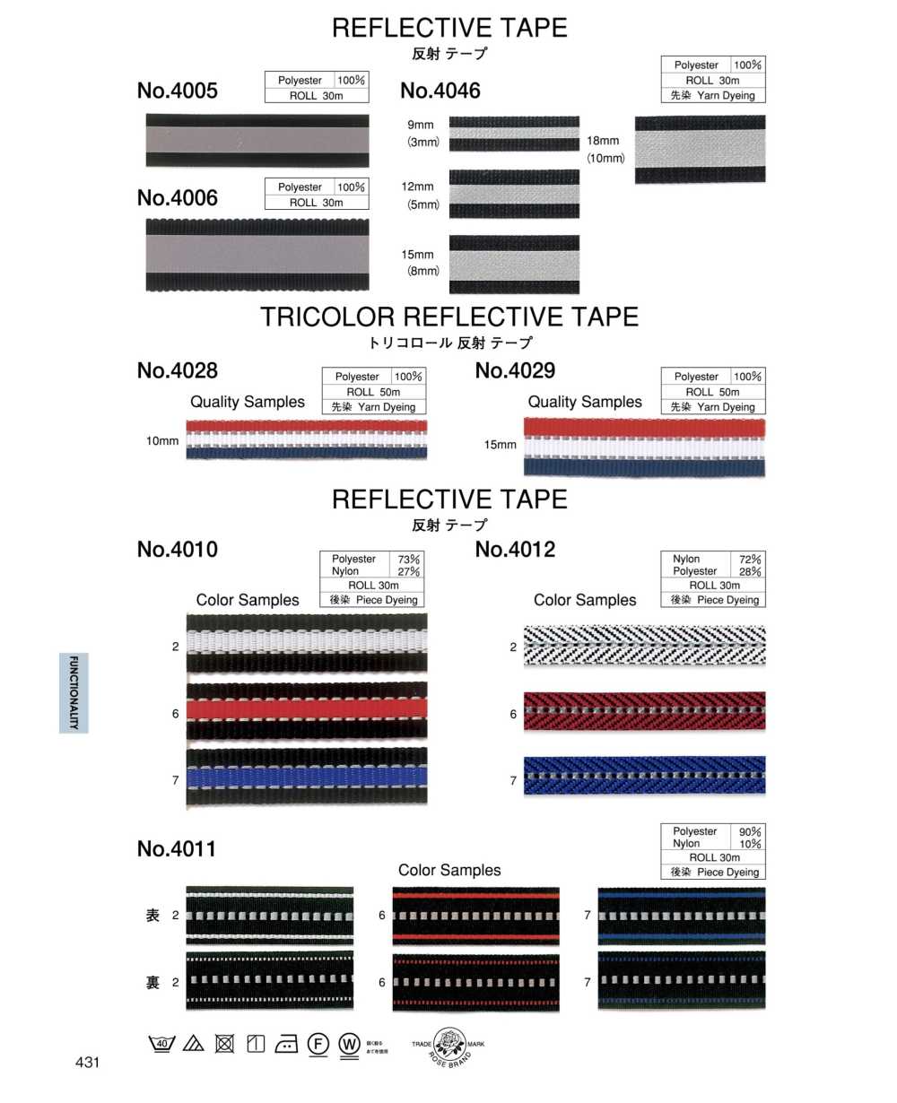 4006 شريط عاكس (19MM)[Ribbons, Tapes, And Cords] ROSE BRAND (Marushin)
