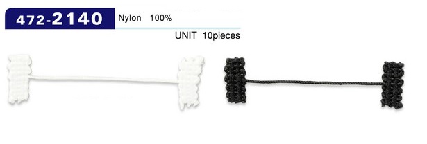 472-2140 مثبت حلقة زر للبطانة، نوع حبل مجدول، الطول الإجمالي 52 مم (الكمية: 10)[Button Loop / Frog Button] DARIN