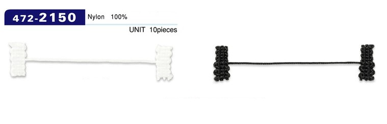 472-2150 موقف بطانة حلقة زر من نوع الحبل المضفّر، الطول الإجمالي 62 مم (10 قطع)[Button Loop / Frog Button] DARIN