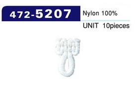472-5207 نوع نايلون صوفي لعروة الزر، صغير (عبوة 10)[Button Loop / Frog Button] DARIN