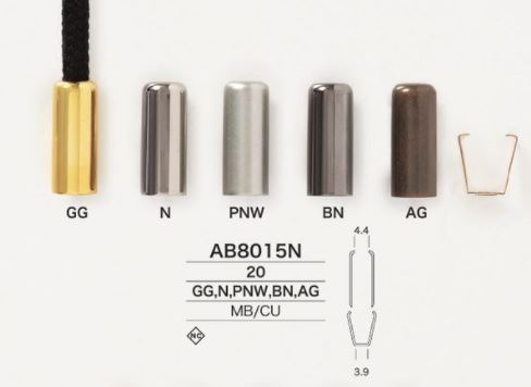 AB8015N نهاية حبل أسطوانية من النحاس/النحاس الأصفر 20mm[أبازيم وحلقات] IRIS