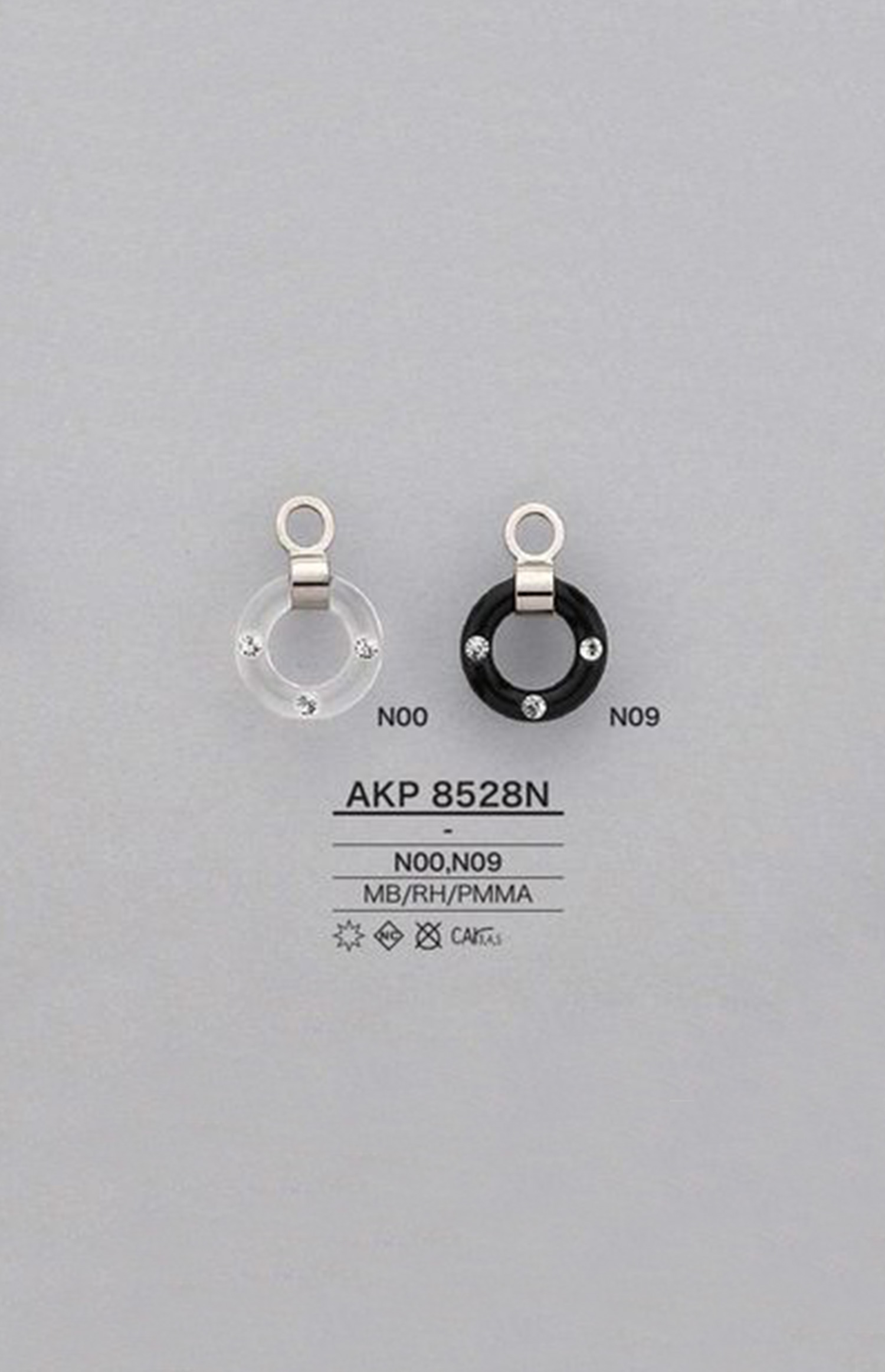 AKP8528N لسان سحاب حلقي مرصع بالراينستون (لسان السحب) IRIS