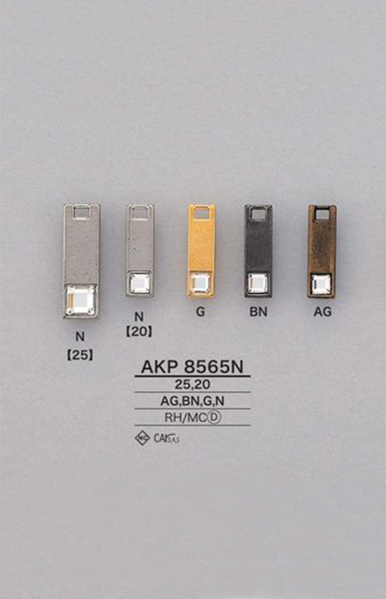 AKP8565N لسان سحاب مربع بأحجار الراين[Zipper] IRIS
