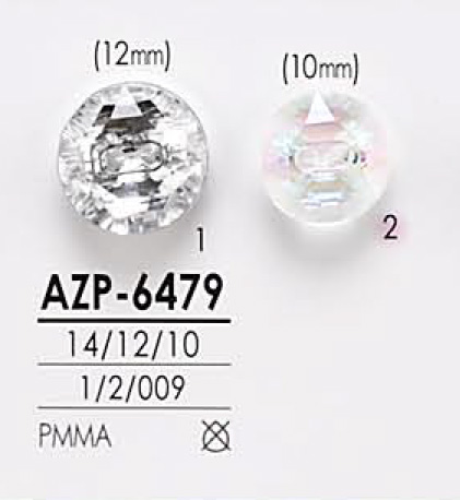 AZP6479 زر أورورا بتصميم قطع ألماسي لؤلؤي[أزرار] IRIS