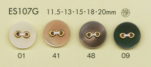 ES107G DAIYA BUTTONS زر بوليستر زخرفي بتصميم صدفي ذو فتحتين[أزرار] DAIYA BUTTON