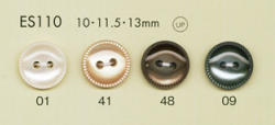 ES110 DAIYA BUTTONS زر بوليستر بمظهر الصدف مع حافة زخرفية وفتحتين[أزرار] DAIYA BUTTON