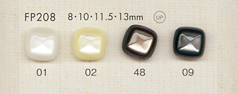 FP208 DAIYA BUTTONS زر بوليستر بمظهر الصدف (مربع)[أزرار] DAIYA BUTTON