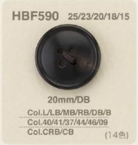 HBF590 زر من قرن جاموس حقيقي بأربعة ثقوب[أزرار] IRIS