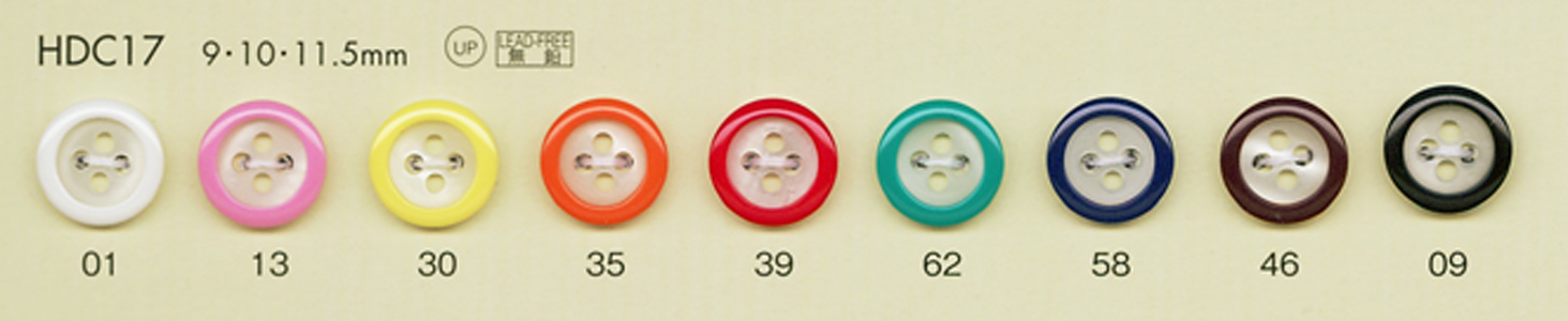 HDC17 أزرار DAIYA المقاومة للصدمات، سلسلة HYPER DURABLE، بمظهر الصدف من البوليستر DAIYA BUTTON