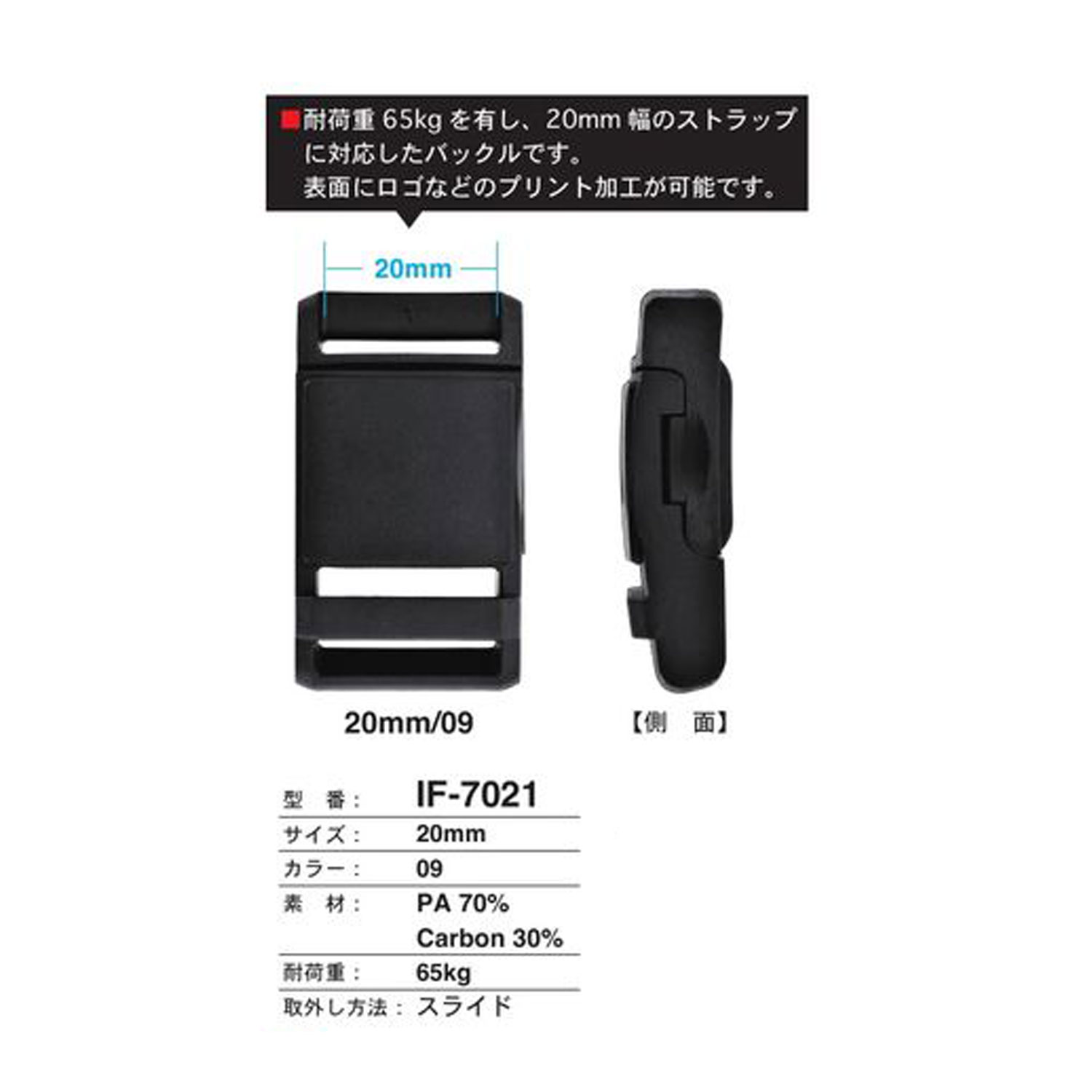 IF-7021 مشبك خوذة بزر كبس[أبازيم وحلقات] FIDLOCK