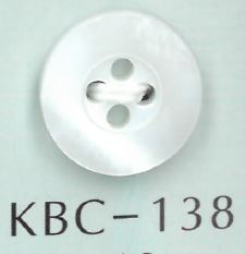 KBC-138 BIANCO زر من الصدف بأربع فتحات مع تجويف مركزي[Buttons] Sakamoto Saji Shoten