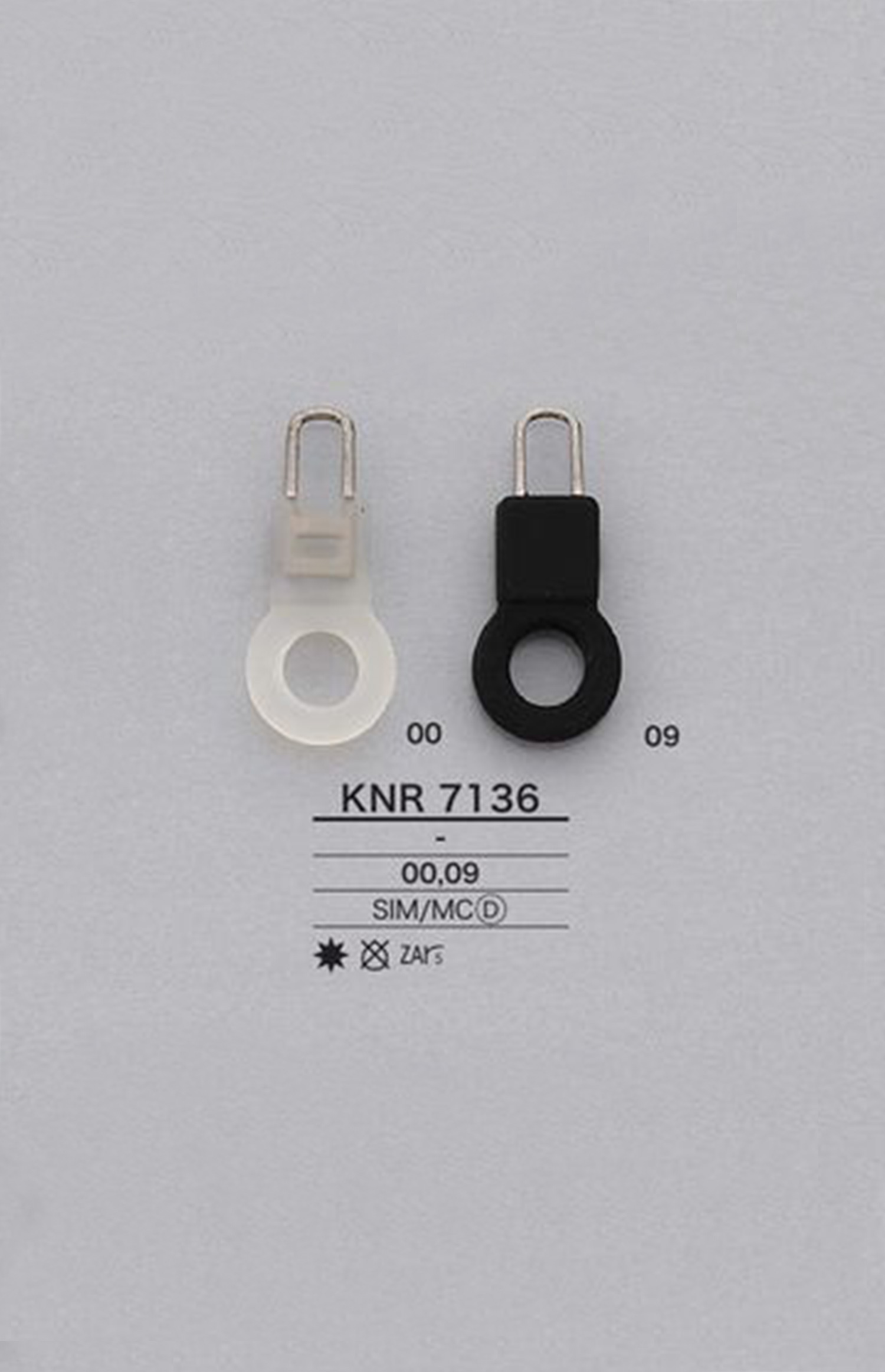KNR7136 لسان سحاب بحلقة سيليكون[Zipper] IRIS