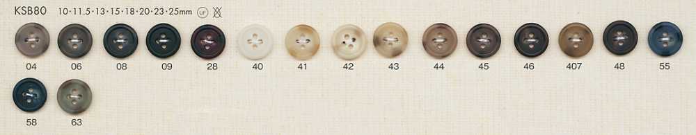 KSB80 زر بوليستر أنيق وملون بأربعة ثقوب[Buttons] DAIYA BUTTON