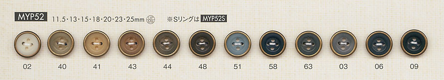 MYP52 زر من البوليستر بلون ذهبي عتيق أنيق بأربع فتحات[أزرار] DAIYA BUTTON