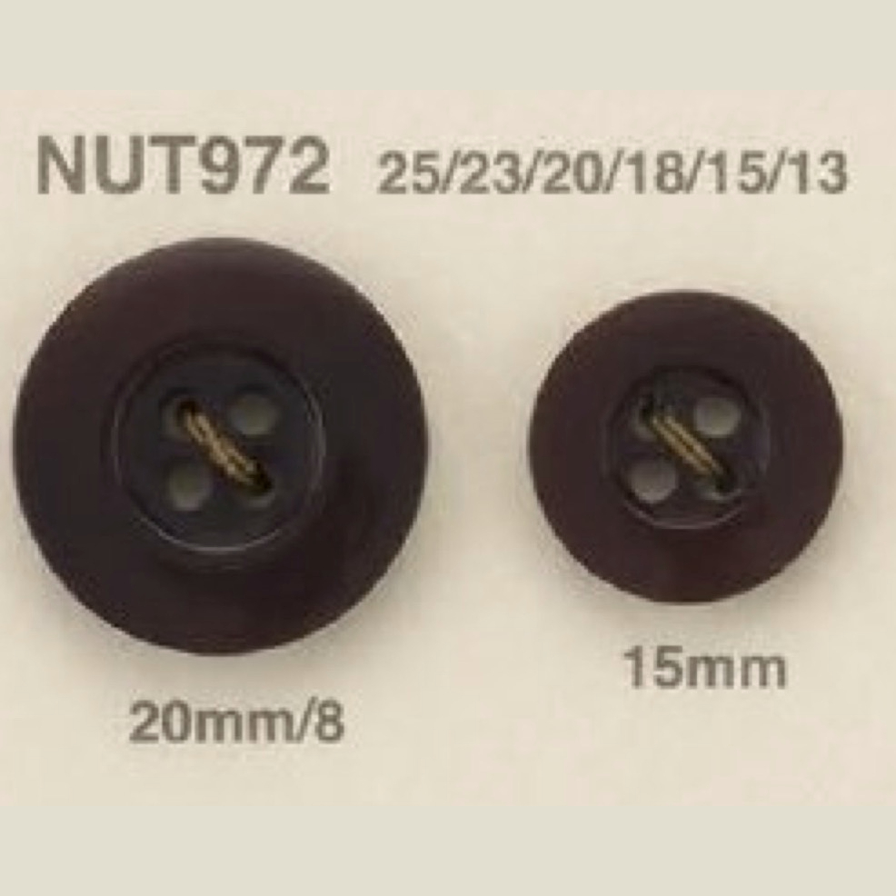 NUT972 زر بأربع فتحات بلون الجوز[أزرار] IRIS