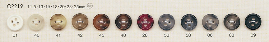OP219 زر بوليستر متعدد الألوان بنمط قرن الجاموس بأربع فتحات[Buttons] DAIYA BUTTON