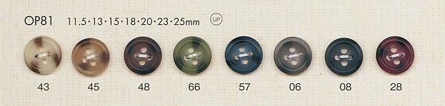 OP81 زر بوليستر بنمط صدفة السلحفاة ملوّن بأربعة ثقوب[أزرار] DAIYA BUTTON