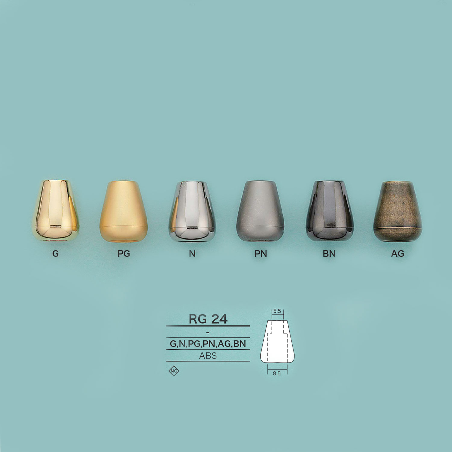 RG24 طرف الحبل (تشطيب مطلي)[أبازيم وحلقات] IRIS