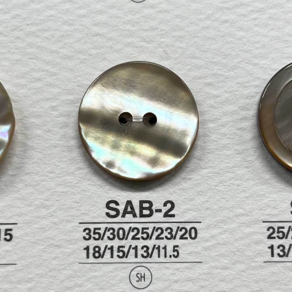 SAB2 زر لامع ذو فتحتين من صدف طبيعي[Buttons] IRIS