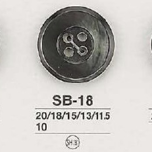 SB18 زر صدفي لؤلؤي أسود بأربع فتحات[Buttons] IRIS