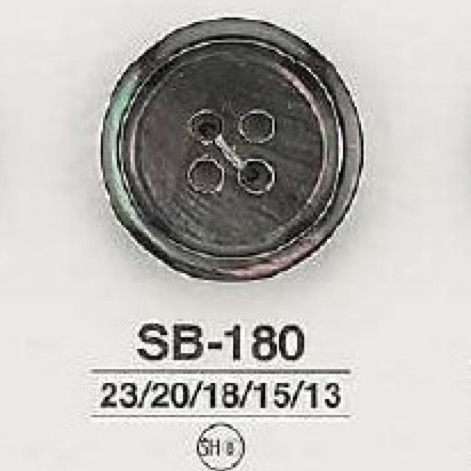 SB180 زر 4 ثقوب من صدفة عرق اللؤلؤ السوداء[أزرار] IRIS
