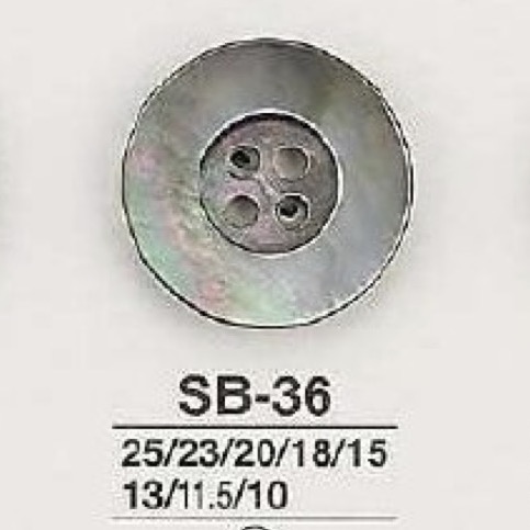 SB36 زر من قوقعة اللؤلؤ الأسود بأربع فتحات[أزرار] IRIS