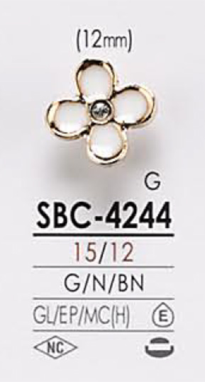 SBC4244 زر معدني بنقشة زهرة للصباغة[Buttons] IRIS