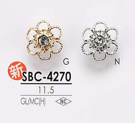 SBC4270 زر معدني بنقشة زهرة[Buttons] IRIS