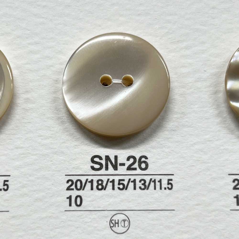 SN26 زر لامع ذو فتحتين من مادة طبيعية Takase Shell[أزرار] IRIS
