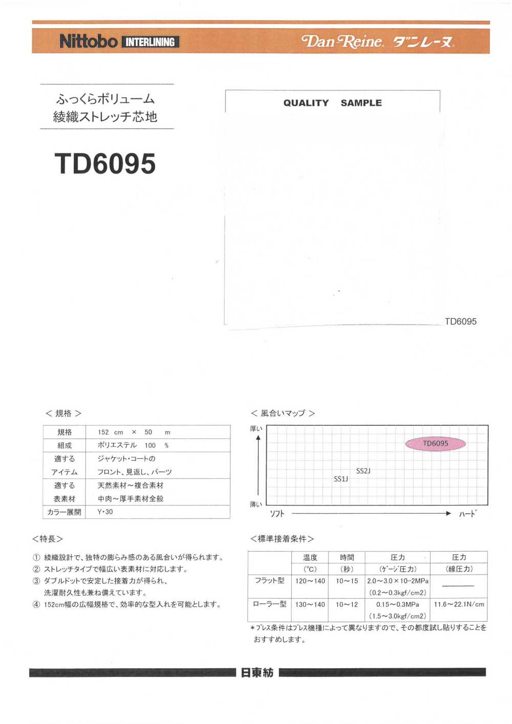 TD6095 فازلين تويل مطاطي بحجم منتفخ[فازلين (قماش التقوية)] Nittobo Advantex