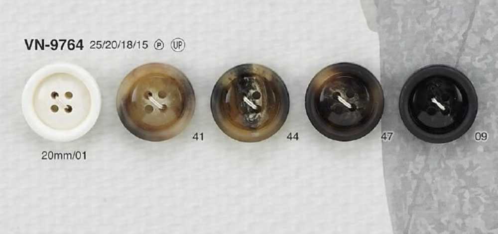 VN9764 زر من راتنج البوليستر بأربع ثقوب مع ثقوب أمامية[أزرار] IRIS