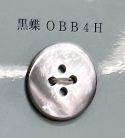 OBB4H زر قشرة بلاك ليب بدون حافة بأربع فتحات[أزرار] Tomoi