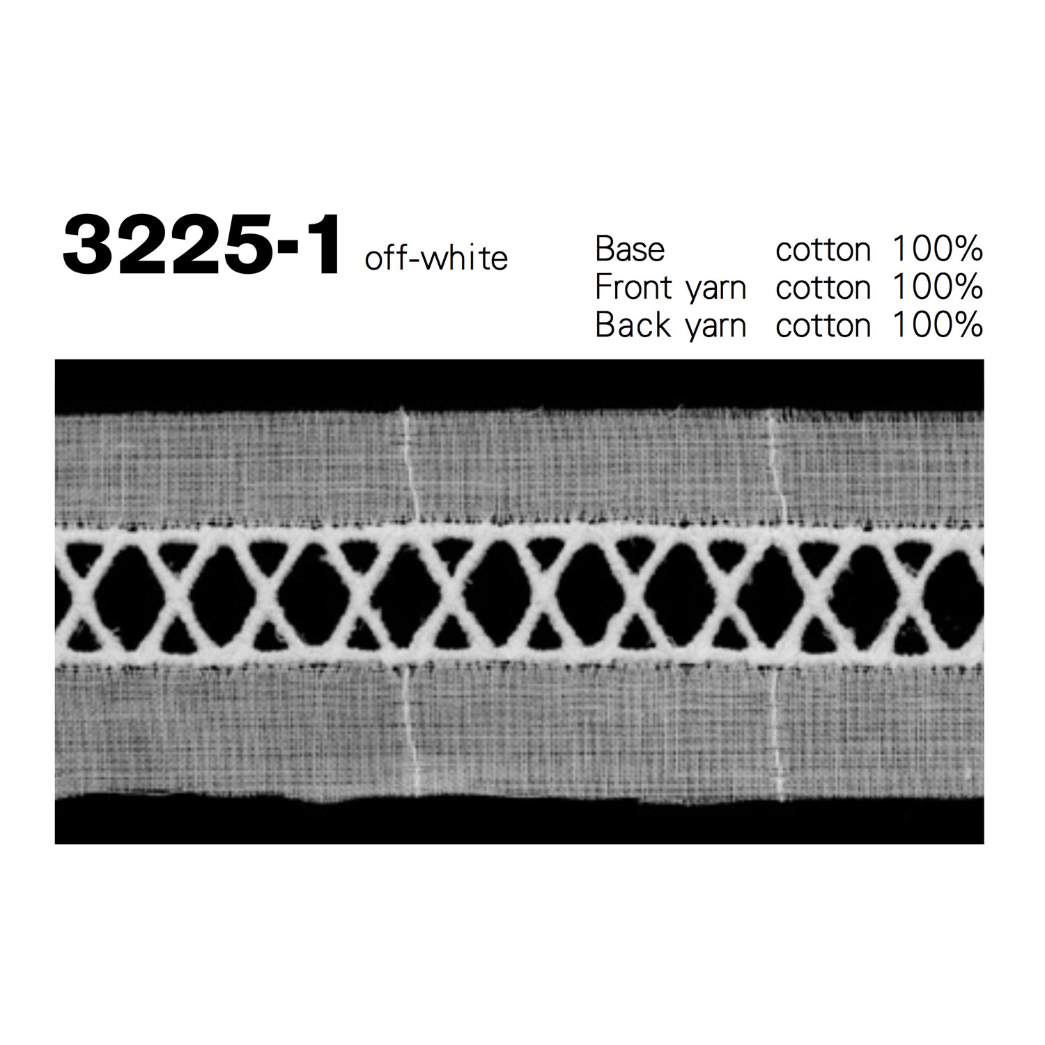 3225-1 دانتيل قطني ضيق Kyowa Lace