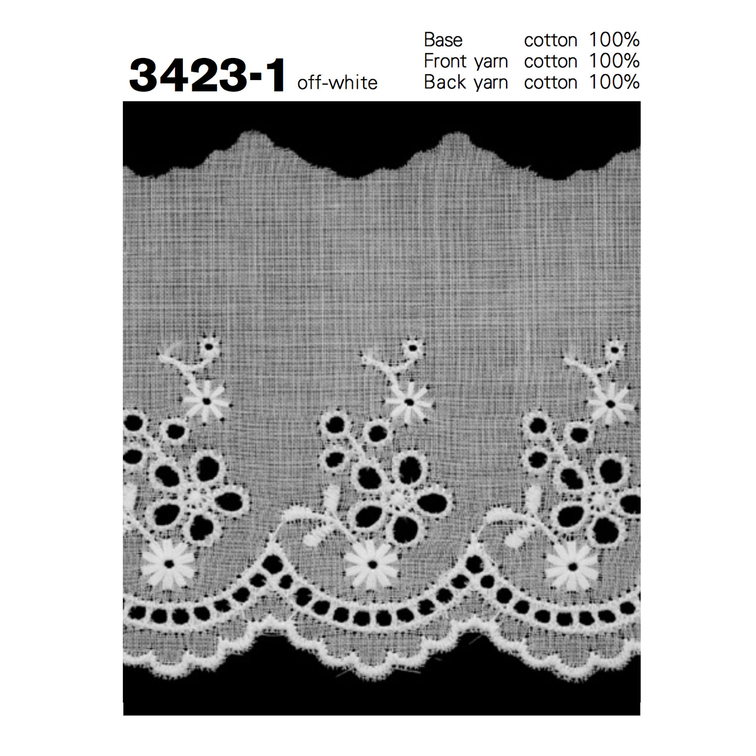3423-1 دانتيل قطني Kyowa Lace