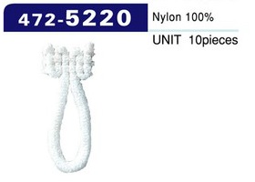 472-5220 حلقة زر من نايلون صوفي، مقاس كبير (الكمية 10)[Button Loop / Frog Button] DARIN