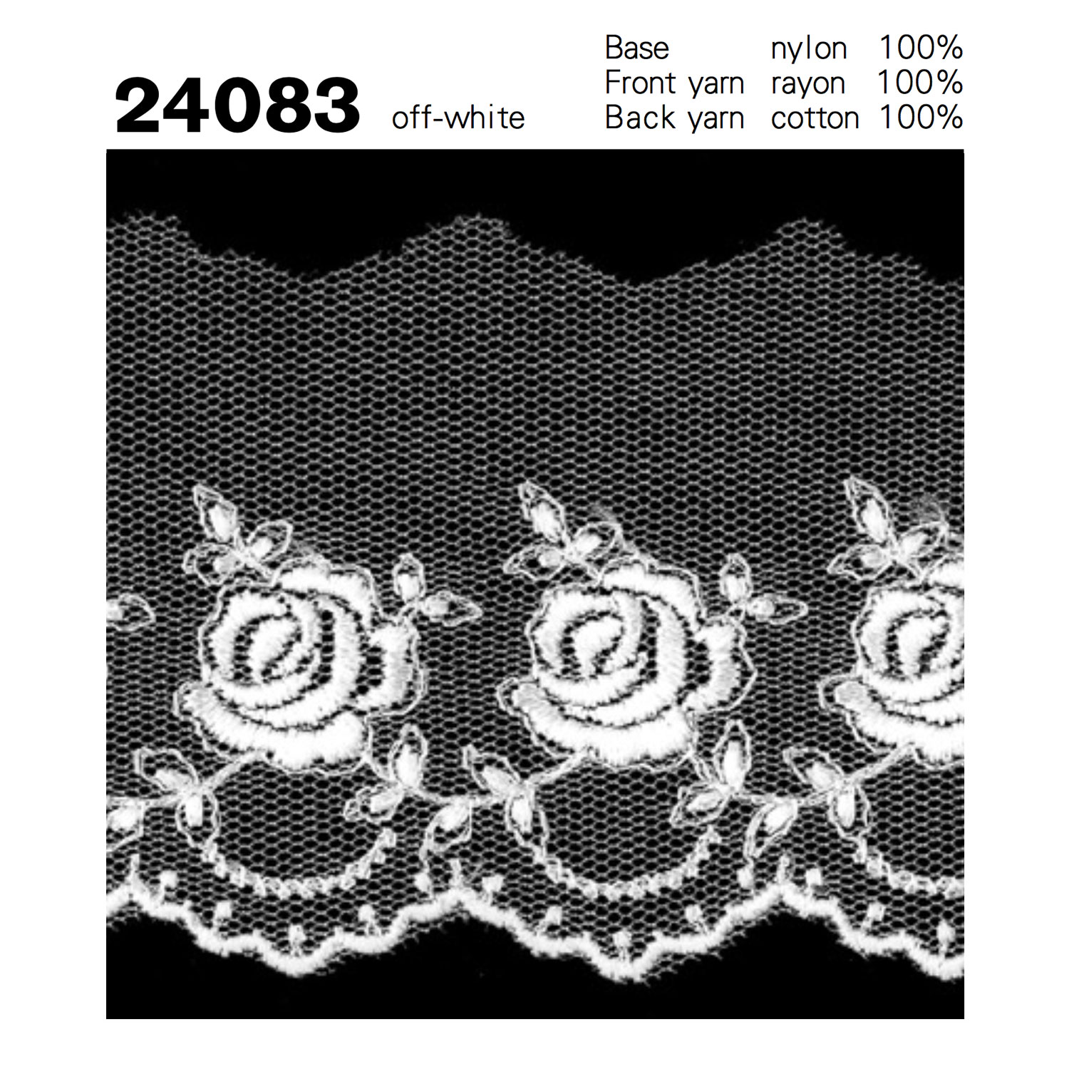 24083 دانتيل تول ضيق العرض Kyowa Lace