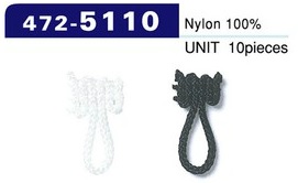 472-5110 حلقة زر، نوع حبل مجدول، الطول الإجمالي 18 مم (10 قطع)[عروة زر / زر ضفدع] DARIN