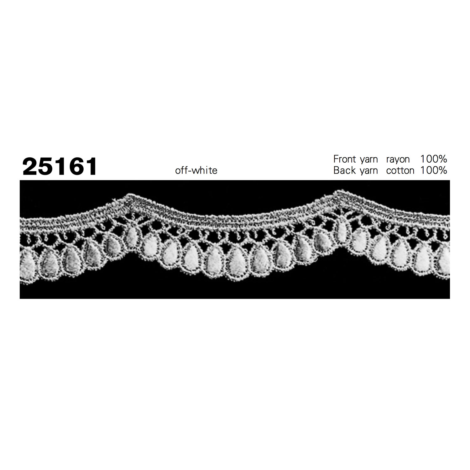 25161 دانتيل كيميائي ضيق Kyowa Lace