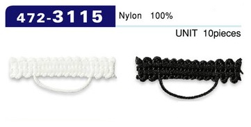472-3115 حلقة زر، نوع حبل مضفّر، أفقي، 30mm (10 قطع)[Button Loop / Frog Button] DARIN