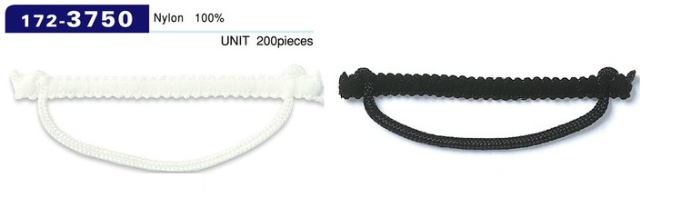 172-3750 حلقة زر، نوع حبل مجدول، أفقي، حبل سميك، 70 mm (200 قطعة)[Button Loop / Frog Button] DARIN