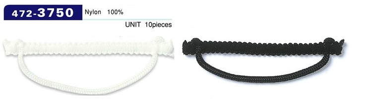 472-3750 حلقة زر، نوع حبل مضفور، أفقي طويل، حبل سميك، 70mm (10 قطع)[عروة زر / زر ضفدع] DARIN