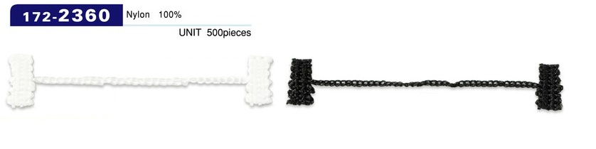 172-2360 مُوقِّف بطانة حلقة الزر، نوع سلسلة الحبل، الطول الإجمالي 75 مم (عبوة 500)[Button Loop / Frog Button] DARIN